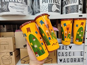 Kit 4 Copos com Tampa 470 ml Festa Junina