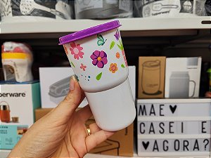 Copo Colors com Tampa 350 ml Caminho das Flores