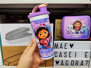 Kit 2 Peças A Casa Mágica da Gabby - Copo e Porta Sanduíche