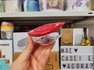 Clear Mate Mini Baixo 85 ml Transparente e Vermelho