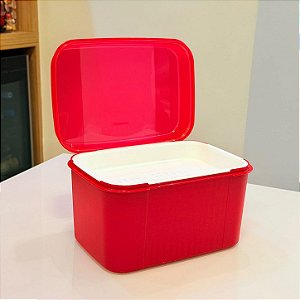 Visual Box Com Bandeja 4,5 Litros Vermelho e Branco