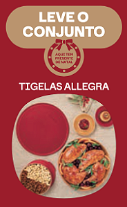 Kit 4 Peças Allegra Vermelho e Dourado