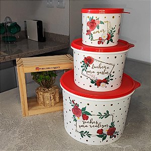Kit 3 Peças Tupper Caixa Sonhos