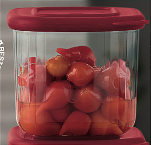 Clear Mate Quadrado 205 ml Transparente e Vermelho