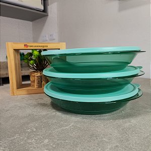 Kit 3 Unid. Tigela Design Verde Água 1,5 Litros
