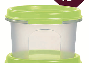 Modular Redondo 1 200 ml Transparente com Tampa Verde