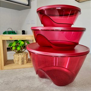 Kit 3 Peças Tigela Design Marsala