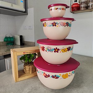 Kit 4 Peças Murano Flores ao Vento