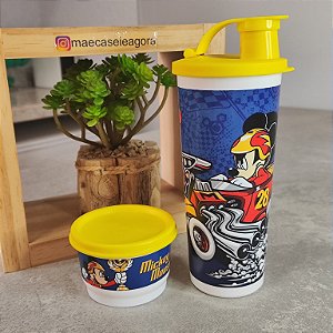 Kit 2 Peças Mickey Piloto - Potinho e Copo 470 ml