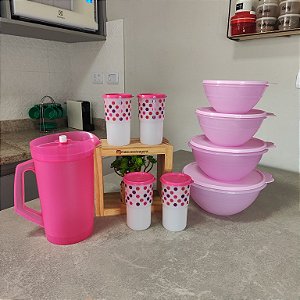 Kit 9 Peças Servir Rosa