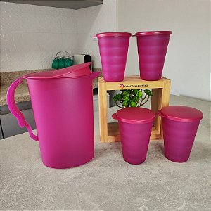 Kit 5 Peças Murano Vinho - Jarra e Copos