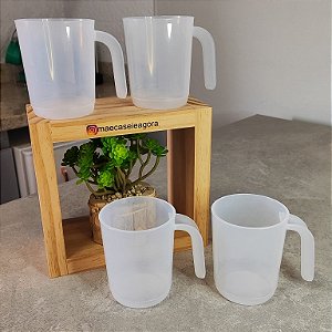 Kit 4 Unid. Caneca Ilumina 350ml Levemente Translúcida