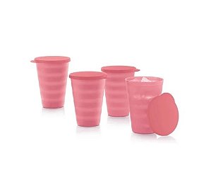Kit 4 Unid. Copo Murano Rosa Quartzo