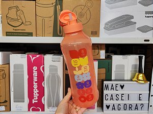 Garrafa Aquavibe com Canudo Flexível 2 Litros Pêssego