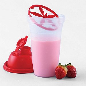 Quick Shake II 500 ml  Transparente com Tampa Vermelha