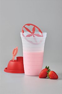 Quick Shake II 500 ml Transparente com Tampa Vermelha