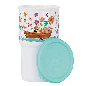 Copo Colors com Tampa 350 ml Mar de Flores