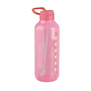 Garrafa Aquavibe com Canudo Flexível 2 Litros Rosa Quartzo