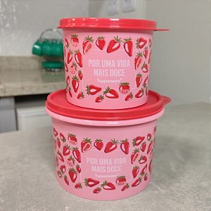 Kit 2 Peças Tupper Caixa Morango do Amor