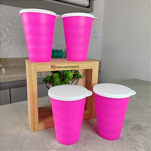 Kit 4 Copo Murano 500 ml Rosa Neon