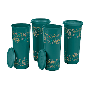 Kit 4 Unid. Copo 470 ml Tampa Tempo de Celebrar