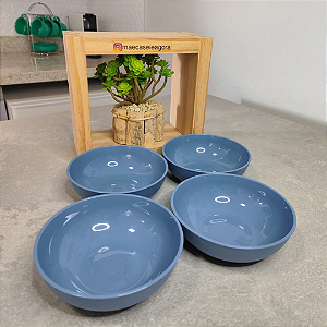 Kit 4 Unid. Tigelinha Allegra 250 ml Azul Mineral