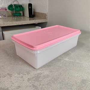 Maxi Caixa 2,5 Litros Levemente Translúcida e Tampa Rosa