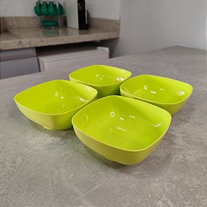Kit 4 Unid. Tigelinha Quadrada 300 ml Wasabi