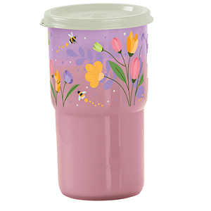 Copo Colors com Tampa 350 ml Viva Tulipas