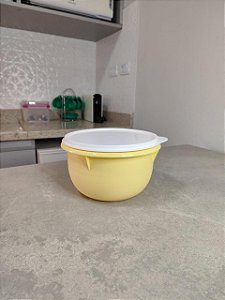Tigela Batedeira 2 Litros Amarela Tampa Branca