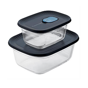 Kit 2 Peças Travessa Vitrea Retangular 1,5 L e 400 ml