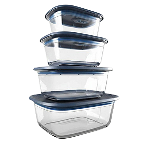 Kit 4 Peças Travessa Vitrea Retangular