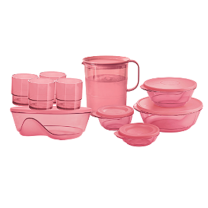 Kit 10 Peças Servir Rosa Quartzo