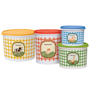 Kit 4 Peças Tupper Caixa Da Roça