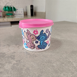 Tupper Redondinha 500 ml Stitch & Angel