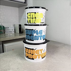 Kit 3 Peças Tupper Caixa Dose Diária