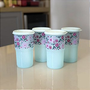 Kit 4 Peças Copo Colors 350 ml Pétalas