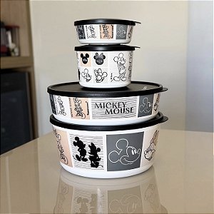 Kit 4 Peças Tigela Ilúmina Mickey e Minnie Clássicos