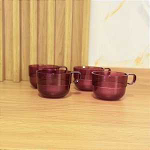 Kit 4 Unids Xícaras Premier 185 ml Rabanete