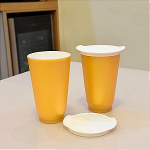 Kit 2 Unid. Copo Allegra Dourado e Branco 450 ml