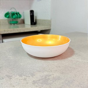 Tigela Allegra 740 ml Branco e Dourado