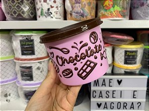 Tupper Redondinha 500 ml Loucos Por Chocolate