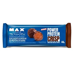 Power Protein Crisp - Caixa com 12 unidades Barra com 44g cada (R$7,32 a und) - Max Titanium