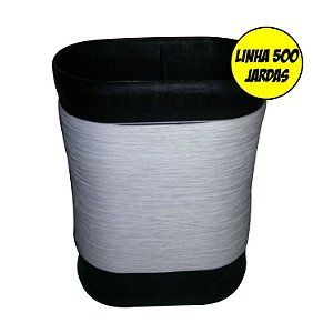 PORTA LINHA MEDIO ( LATA ) PRETO + 500 JARDAS VERA CRUZ LINHA BRANCA PURA