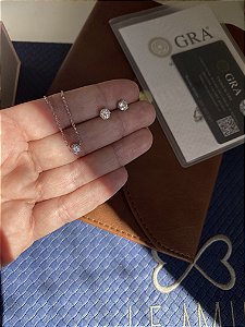 Colar Ponto Luz 5mm moissanite