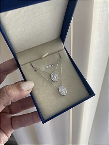 Escapulario Mini Medalha Milagrosa Moissanite