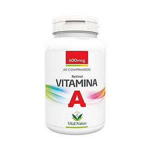 Vitamina A (Retinol)  600mcg 60 Comprimidos VITAL NATUS