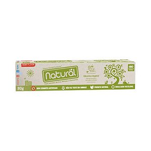 Creme Dental NATURAL Glicerina Vegetal com Extratos de Uva, Melissa e Camomila Sem Flúor 80g