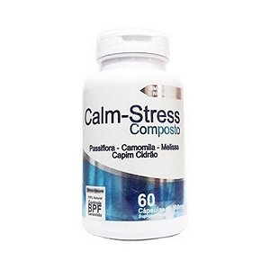 Calm-Stress Composto (Passiflora + Camomila + Melissa + Capim Cidreira) 4 ELEMENTOS 500mg 60 Cápsulas