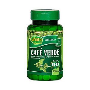 Café Verde +Silício + Picolinato de Cromo + Biotina UNILIFE 400mg 90 Comprimidos